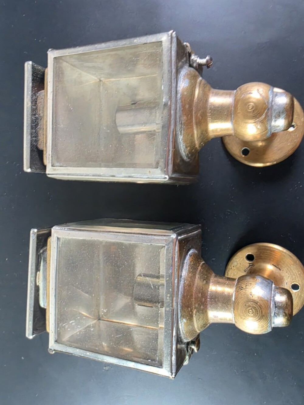 Two Brass Carriage Lanterns By Carey Mcfall Co Of Philadelphia